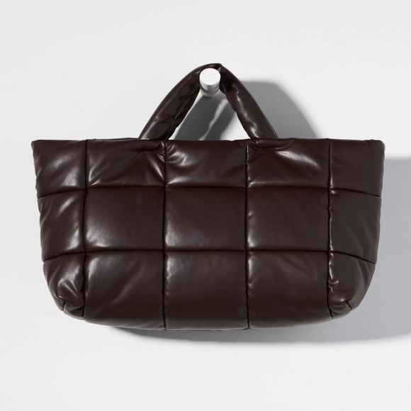 Shiraleah Puffy Tote-Brown - Picture 1 of 10